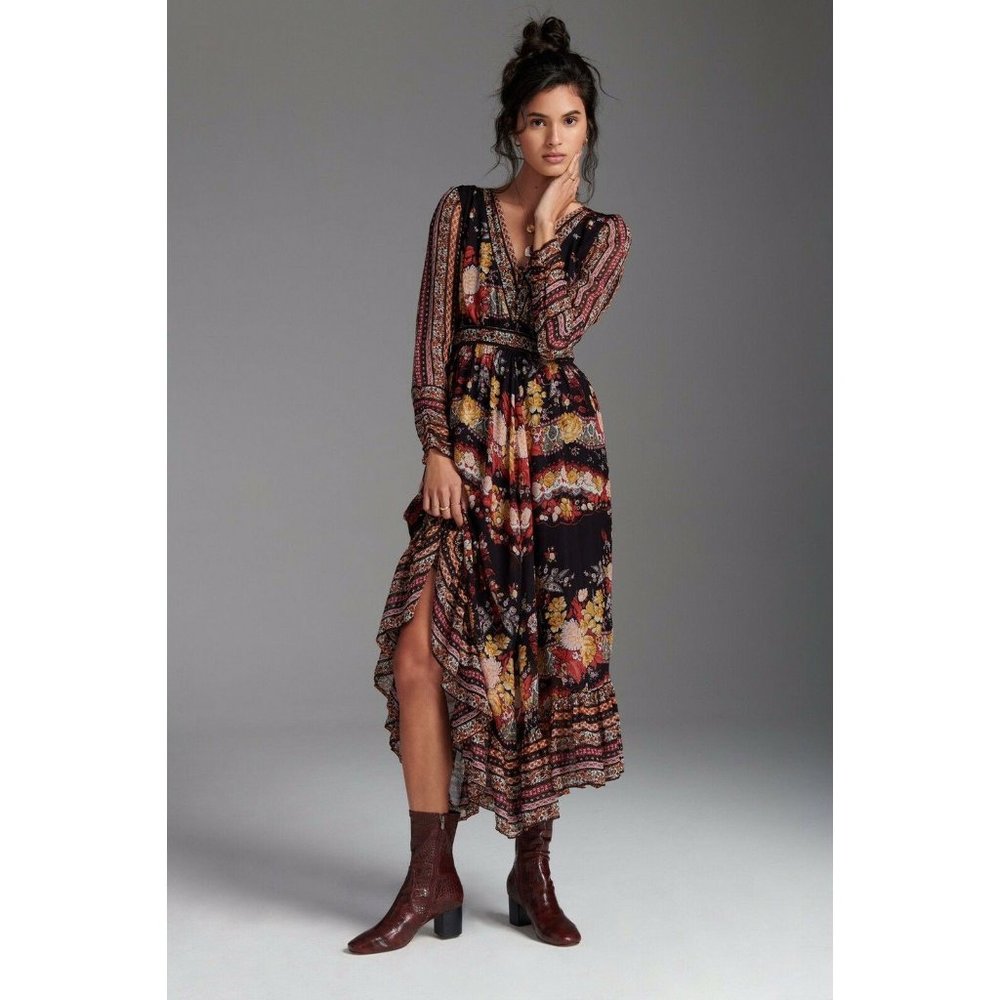 NEW ANTHROPOLOGIE CAITLIN PRINTED MAXI DRESS